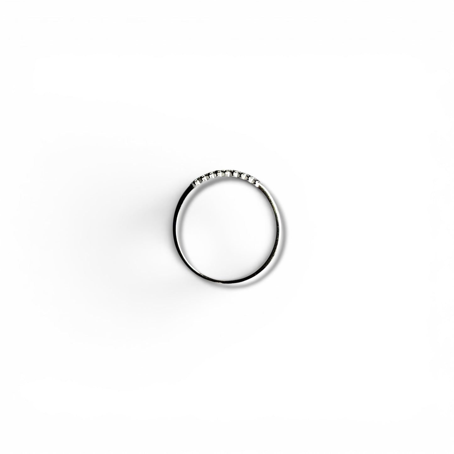 Nine CZ -Sterling Silver Ring