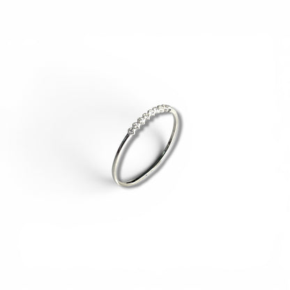 Nine CZ -Sterling Silver Ring