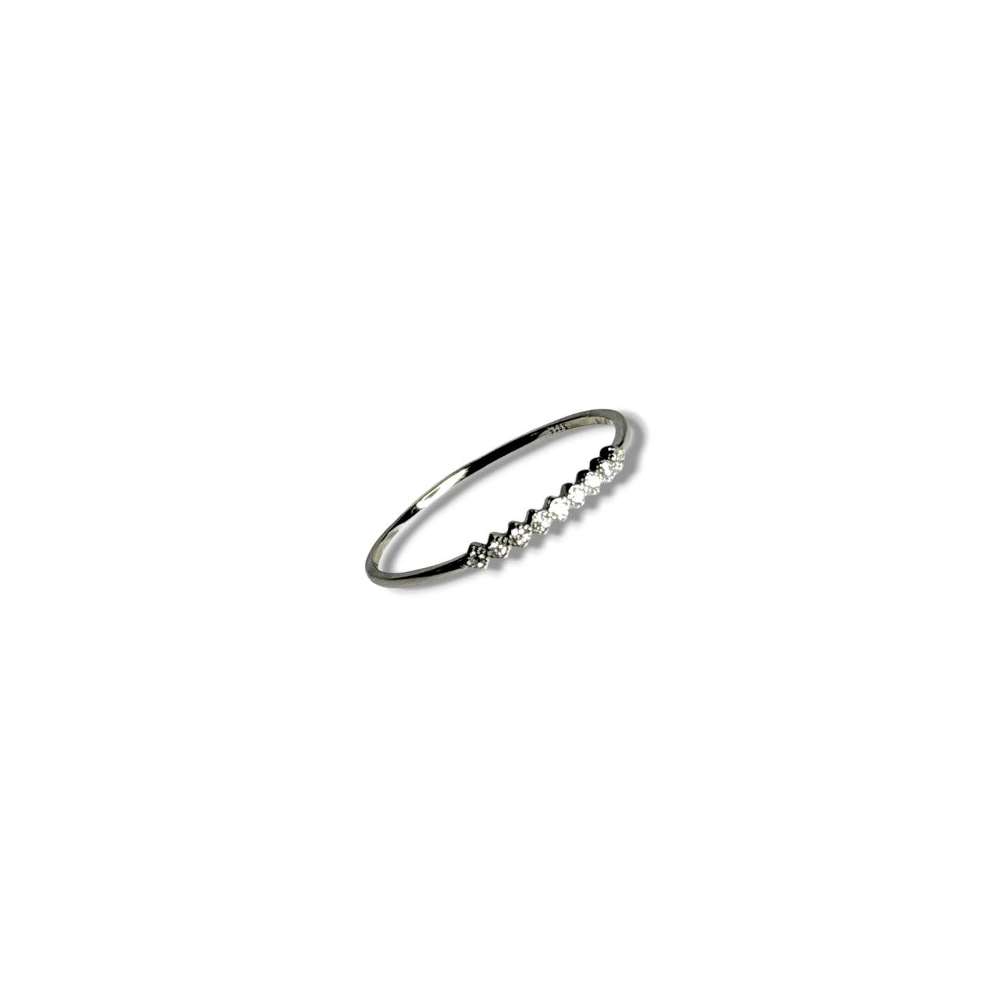 Nine CZ -Sterling Silver Ring