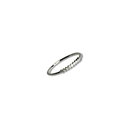 Nine CZ -Sterling Silver Ring