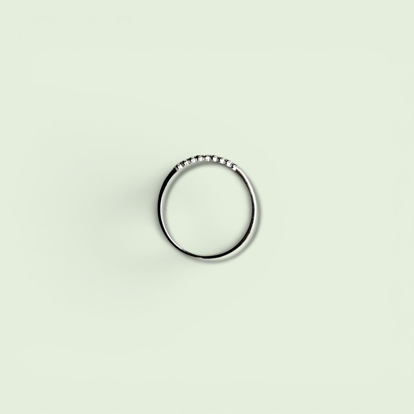Nine CZ -Sterling Silver Ring