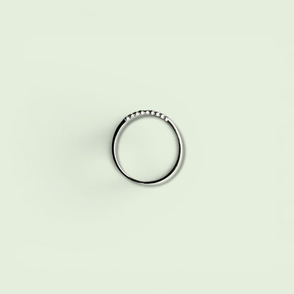 Nine CZ -Sterling Silver Ring