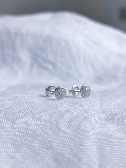 Halo -Sterling Silver Earrings