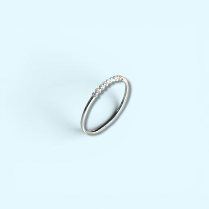Nine CZ -Sterling Silver Ring