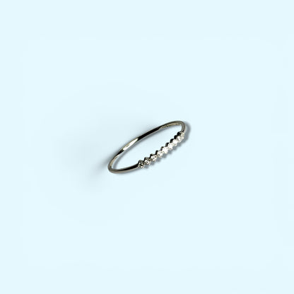Nine CZ -Sterling Silver Ring