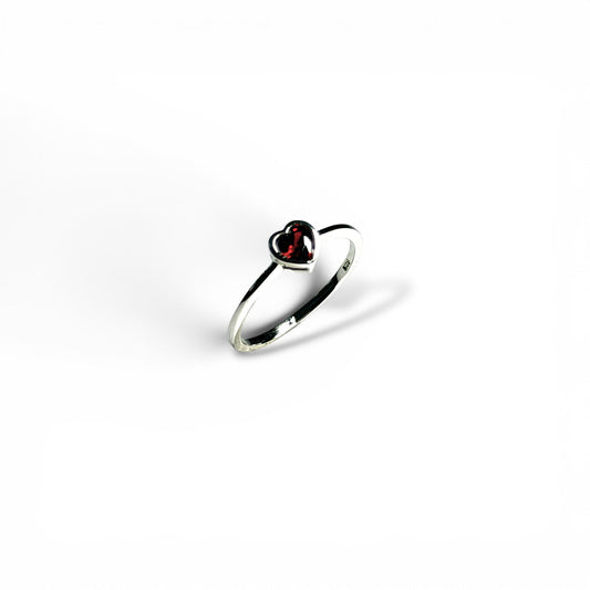 Red Heart -Sterling Silver Ring
