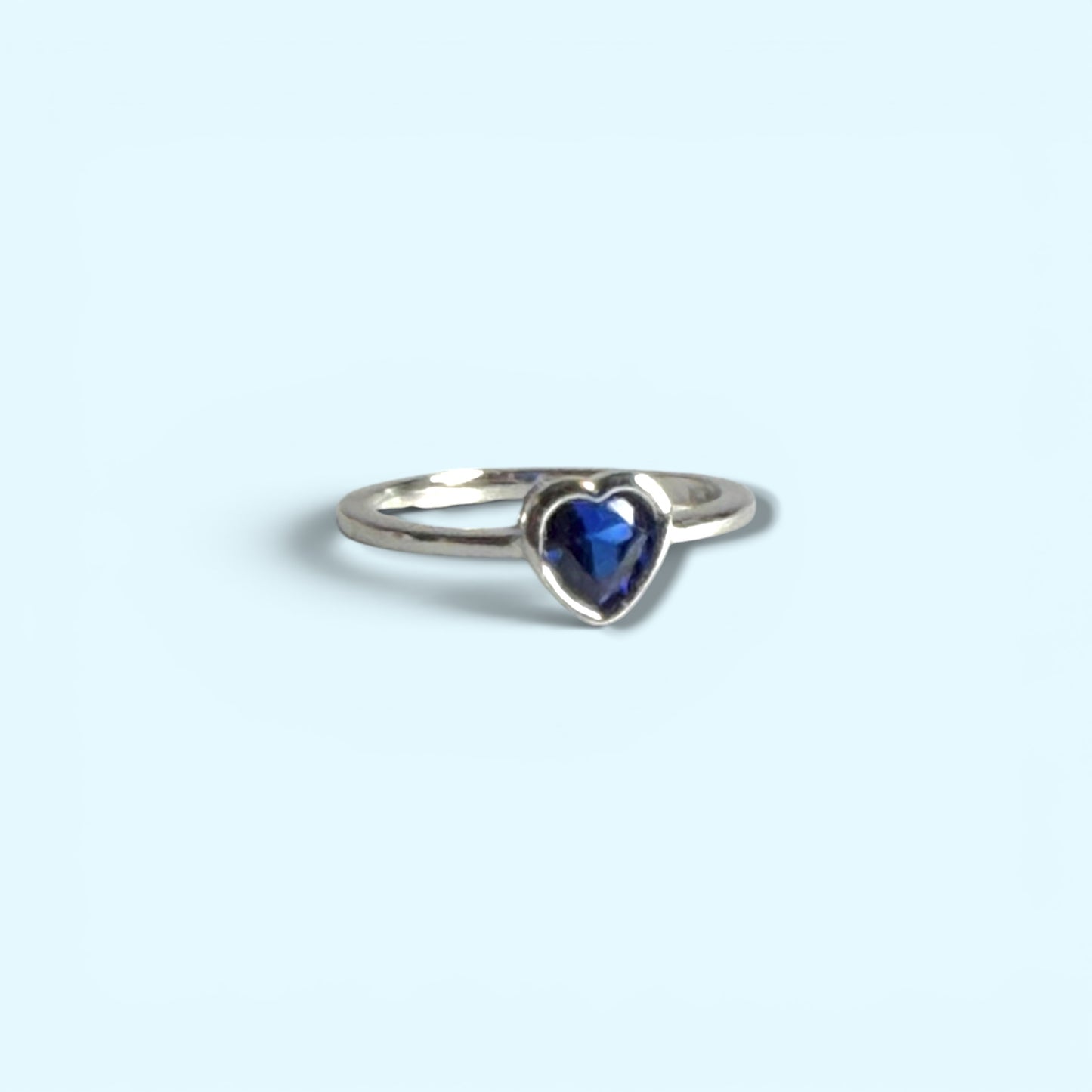 Blue Heart - Sterling Silver Ring