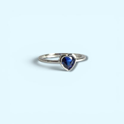 Blue Heart - Sterling Silver Ring