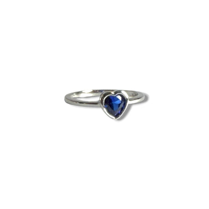 Blue Heart - Sterling Silver Ring