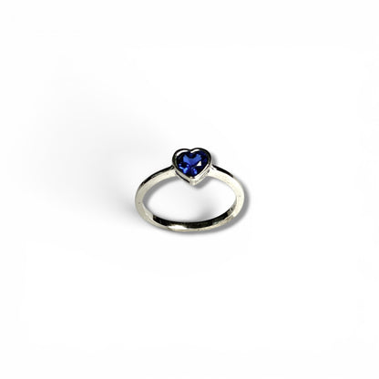 Blue Heart - Sterling Silver Ring