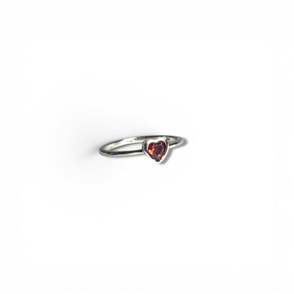 Red Heart -Sterling Silver Ring