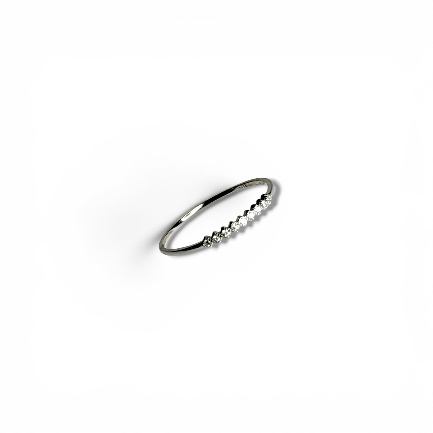 Nine CZ -Sterling Silver Ring