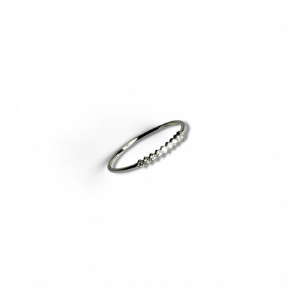 Nine CZ -Sterling Silver Ring