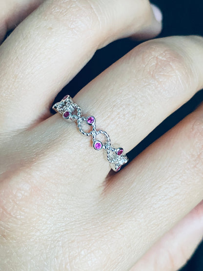 Pink Knot - Sterling Silver Ring