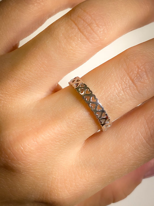 Mini Hearts - Sterling Silver Ring