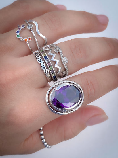 Violet - Sterling Silver with Ametist Ring