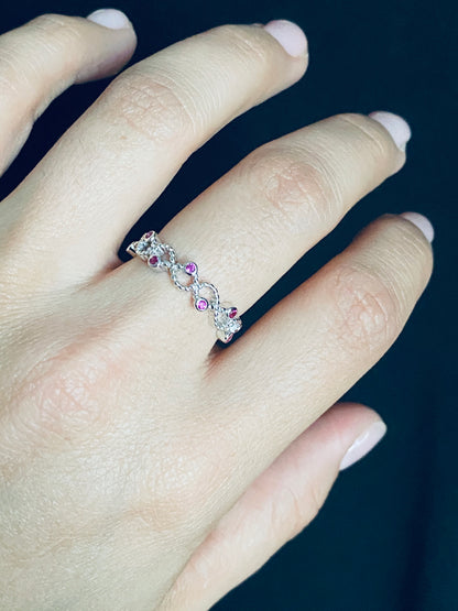 Pink Knot - Sterling Silver Ring