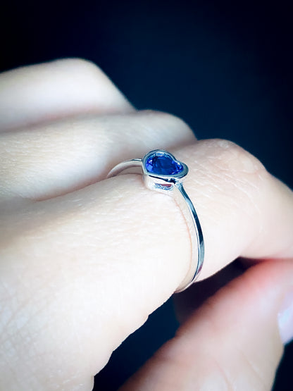 Blue Heart - Sterling Silver Ring